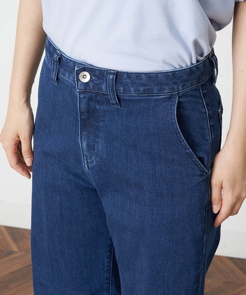 OFUON le MK（オフオンルエムケー）の「【洗濯機で洗える】ストレッチワイドデニムパンツ（デニムパンツ・レディース・ネイビー/ブルー・40/38/36）」の21枚目の写真