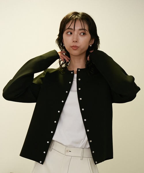 VACANCY（ヴァカンシー）の「スナップボタンニットカーディガン（カーディガン/ボレロ・レディース・ブラック/ダークブルー/オレンジ・FREE）」の9枚目の写真