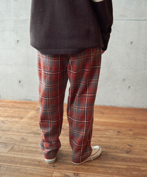 pero チェック　ウールパンツ PAR ICI（パーリッシィ）の「ウール チェックタックパンツ