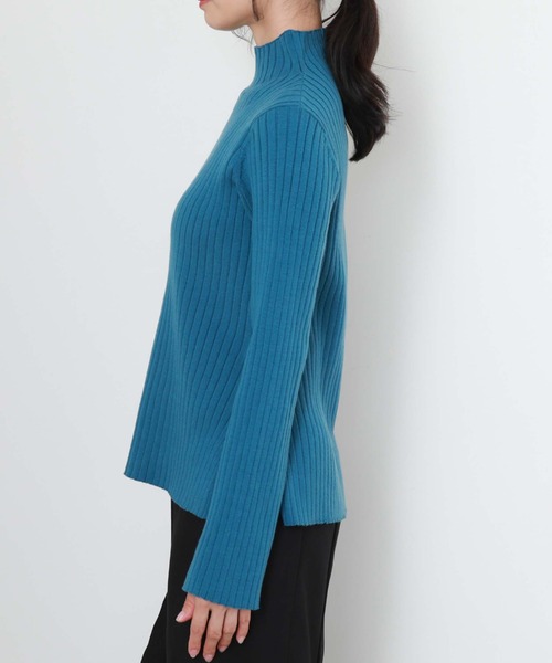 archives(アルシーヴ)の「モチモチリブニット(ニット/セーター・レディース・ブラック/オフホワイト/オレンジ/ブルー/ホワイト×ブラック/グレイッシュベージュ/グリーン・MEDIUM)」の12枚目の写真