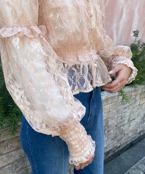 one after another NICE CLAUP(ワンアフターアナザーナイスクラップ)の「【スタッフ考案】レースブラウスハイネックインナーセット(シャツ/ブラウス・レディース・ベージュ/オフホワイト/ピンクベージュ・FREE)」の21枚目の写真