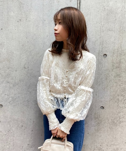 one after another NICE CLAUP(ワンアフターアナザーナイスクラップ)の「【スタッフ考案】レースブラウスハイネックインナーセット(シャツ/ブラウス・レディース・ベージュ/オフホワイト/ピンクベージュ・FREE)」の11枚目の写真