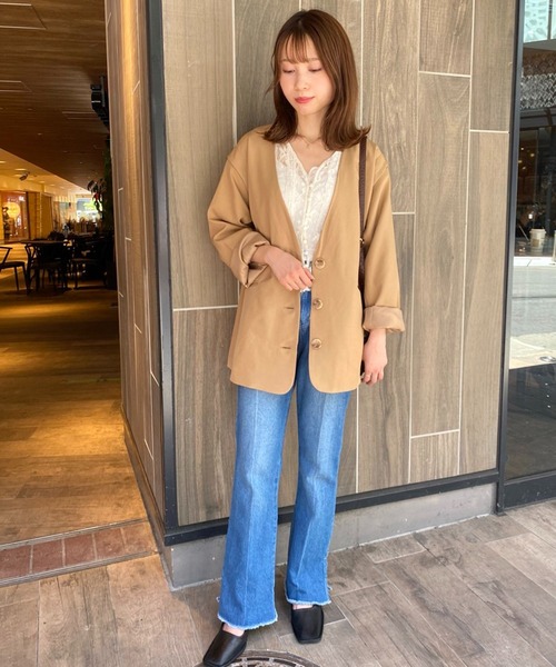 one after another NICE CLAUP(ワンアフターアナザーナイスクラップ)の「【スタッフ考案】レースブラウスハイネックインナーセット(シャツ/ブラウス・レディース・ベージュ/オフホワイト/ピンクベージュ・FREE)」の13枚目の写真