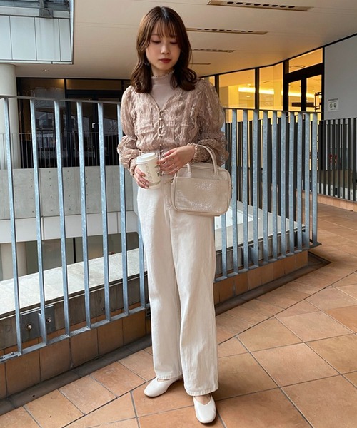 one after another NICE CLAUP(ワンアフターアナザーナイスクラップ)の「【スタッフ考案】レースブラウスハイネックインナーセット(シャツ/ブラウス・レディース・ベージュ/オフホワイト/ピンクベージュ・FREE)」の6枚目の写真