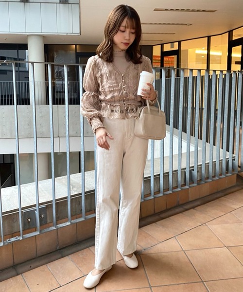 one after another NICE CLAUP(ワンアフターアナザーナイスクラップ)の「【スタッフ考案】レースブラウスハイネックインナーセット(シャツ/ブラウス・レディース・ベージュ/オフホワイト/ピンクベージュ・FREE)」の7枚目の写真