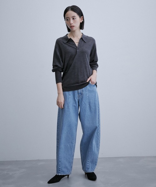 JOHN SMEDLEY（ジョンスメドレー）の「【JOHN SMEDLEY】SHIRT FC LS TURNBACK CUFF（ニット/セーター・レディース・チャコールグレー/グリーン系その他/ブルー系その他6・X-SMALL/S）」の9枚目の写真