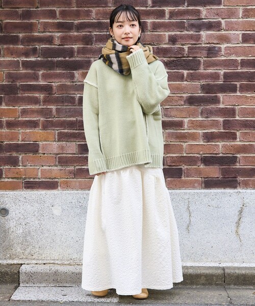 FREAK'S STORE(フリークスストア)の「フクレジャガードラウンドティアードスカート(スカート・レディース・ブラック/オフホワイト・S/M)」の6枚目の写真