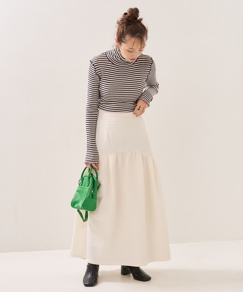 FREAK'S STORE(フリークスストア)の「フクレジャガードラウンドティアードスカート(スカート・レディース・ブラック/オフホワイト・S/M)」の9枚目の写真