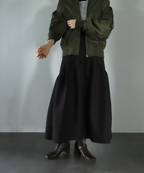 FREAK'S STORE(フリークスストア)の「フクレジャガードラウンドティアードスカート(スカート・レディース・ブラック/オフホワイト・S/M)」の11枚目の写真