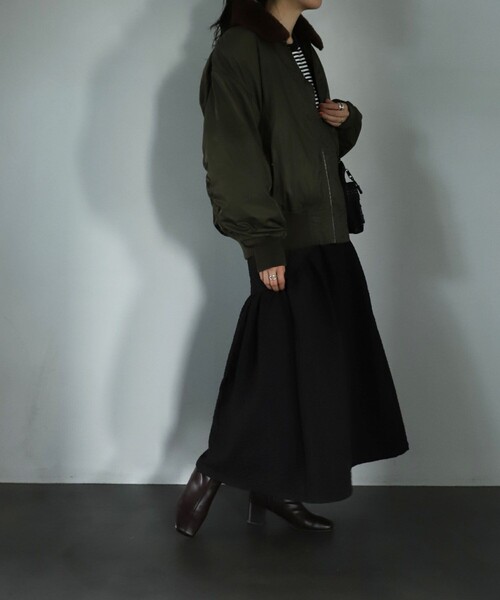 FREAK'S STORE(フリークスストア)の「フクレジャガードラウンドティアードスカート(スカート・レディース・ブラック/オフホワイト・S/M)」の13枚目の写真