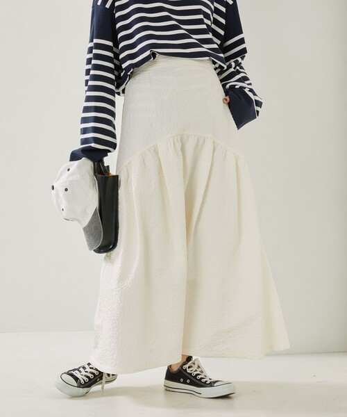 FREAK'S STORE(フリークスストア)の「フクレジャガードラウンドティアードスカート(スカート・レディース・ブラック/オフホワイト・S/M)」の19枚目の写真