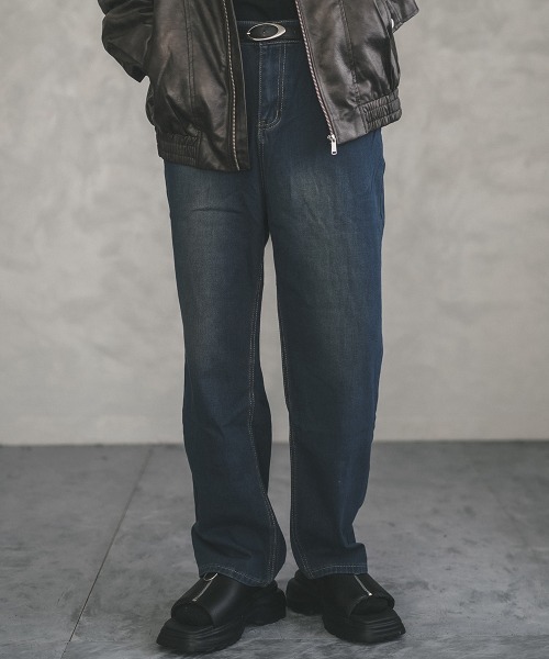 Shoowtime(ショウタイム)の「vintage make wide denim pants / ヴィンテージメイクワイドデニムパンツ(デニムパンツ・メンズ・ブラック/ブラック系/ブルー/ライトブルー/ブラック系1/ブルー系3/ネイビー系1/ブルー系2/ネイビー系2/ブルー系1・X-LARGE/XX-LARGE/LARGE/MEDIUM/SMALL)」の6枚目の写真