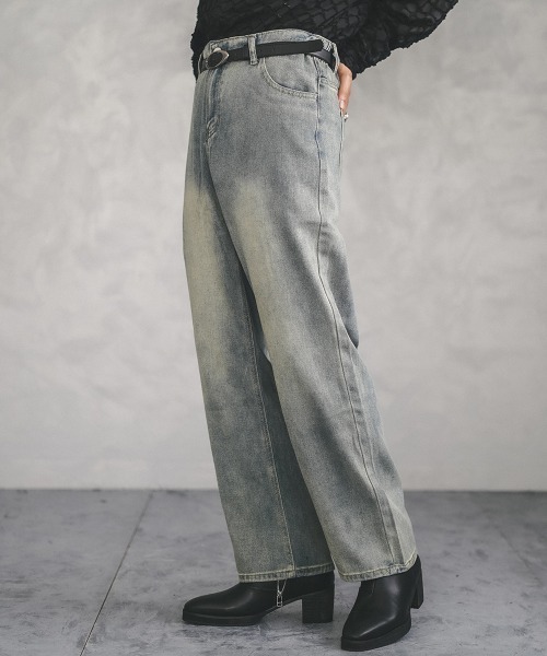 Shoowtime(ショウタイム)の「vintage make wide denim pants / ヴィンテージメイクワイドデニムパンツ(デニムパンツ・メンズ・ブラック/ブラック系/ブルー/ライトブルー/ブラック系1/ブルー系3/ネイビー系1/ブルー系2/ネイビー系2/ブルー系1・X-LARGE/XX-LARGE/LARGE/MEDIUM/SMALL)」の10枚目の写真