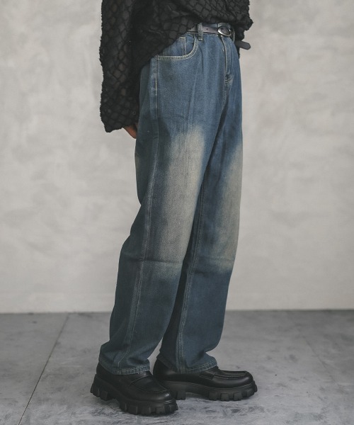 Shoowtime(ショウタイム)の「vintage make wide denim pants / ヴィンテージメイクワイドデニムパンツ(デニムパンツ・メンズ・ブラック/ブラック系/ブルー/ライトブルー/ブラック系1/ブルー系3/ネイビー系1/ブルー系2/ネイビー系2/ブルー系1・X-LARGE/XX-LARGE/LARGE/MEDIUM/SMALL)」の11枚目の写真