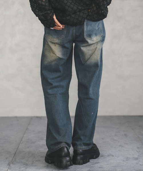 Shoowtime(ショウタイム)の「vintage make wide denim pants / ヴィンテージメイクワイドデニムパンツ(デニムパンツ・メンズ・ブラック/ブラック系/ブルー/ライトブルー/ブラック系1/ブルー系3/ネイビー系1/ブルー系2/ネイビー系2/ブルー系1・X-LARGE/XX-LARGE/LARGE/MEDIUM/SMALL)」の13枚目の写真