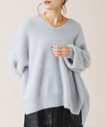 FOX&Cashmere Vネックゆったりニットプルオーバー