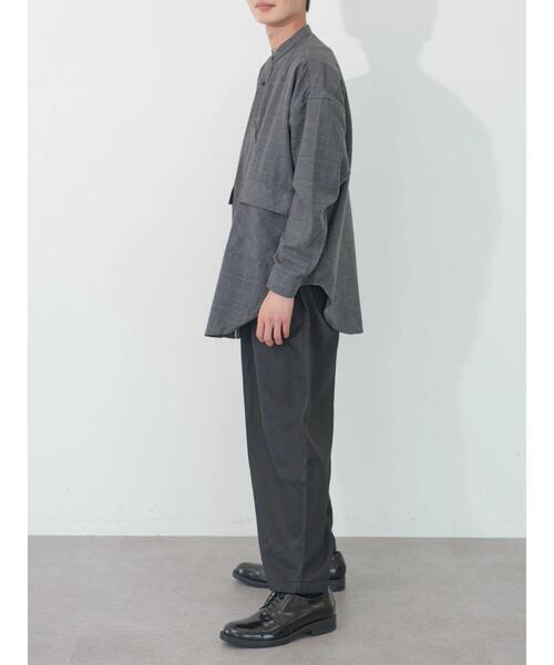 koe（コエ）の「ネルチェックバンドカラービッグシャツ（シャツ/ブラウス・メンズ・グレー/ブラック/ベージュ・M/L/XL）」の18枚目の写真