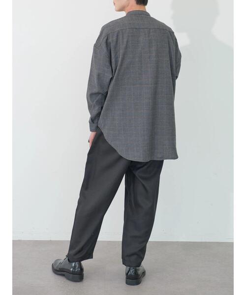 koe（コエ）の「ネルチェックバンドカラービッグシャツ（シャツ/ブラウス・メンズ・グレー/ブラック/ベージュ・M/L/XL）」の19枚目の写真