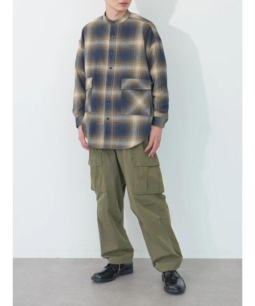 koe（コエ）の「ネルチェックバンドカラービッグシャツ（シャツ/ブラウス・メンズ・グレー/ブラック/ベージュ・M/L/XL）」の20枚目の写真