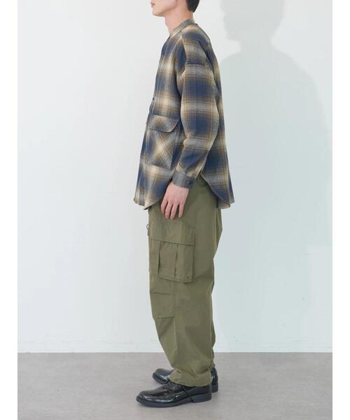 koe（コエ）の「ネルチェックバンドカラービッグシャツ（シャツ/ブラウス・メンズ・グレー/ブラック/ベージュ・M/L/XL）」の21枚目の写真