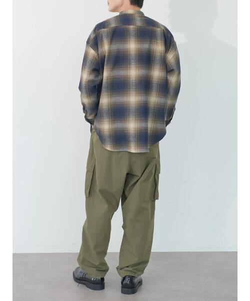 koe（コエ）の「ネルチェックバンドカラービッグシャツ（シャツ/ブラウス・メンズ・グレー/ブラック/ベージュ・M/L/XL）」の22枚目の写真