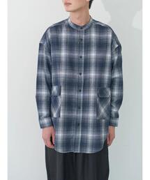 koe | ネルチェックバンドカラービッグシャツ(シャツ/ブラウス)