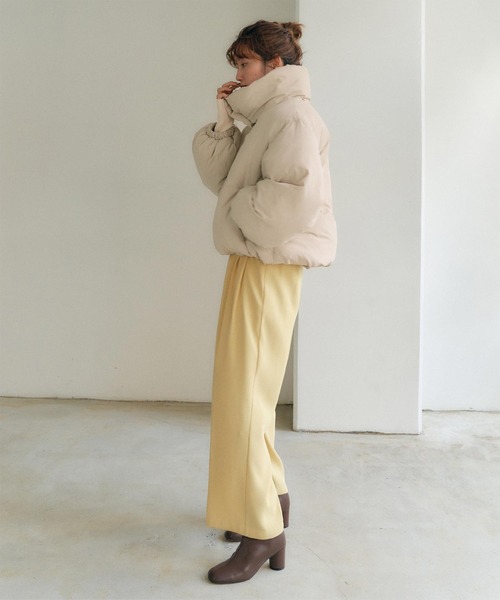 スタンドカラー中綿ショートコート