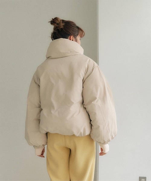 スタンドカラー中綿ショートコート