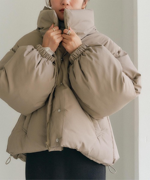 スタンドカラー中綿ショートコート