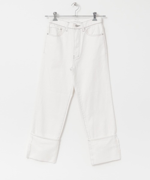 KBF（ケイビーエフ）の「ターンアップストレートデニム（デニムパンツ・レディース・ノンウォッシュ/ホワイト・38/36）」の20枚目の写真