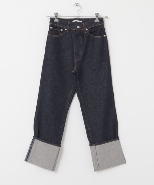 KBF（ケイビーエフ）の「ターンアップストレートデニム（デニムパンツ・レディース・ノンウォッシュ/ホワイト・38/36）」の21枚目の写真