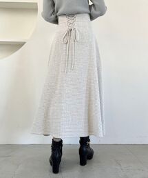 MAJESTIC LEGON | バリエレースアップフレアスカート(スカート)