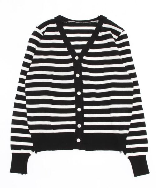 Burner（バーナー）の「【OKUOKU　0909】ボーダー　Vネック　カーディガン　oku-tops-681338255475-1498（カーディガン/ボレロ・レディース・A/B/C・FREE）」の5枚目の写真