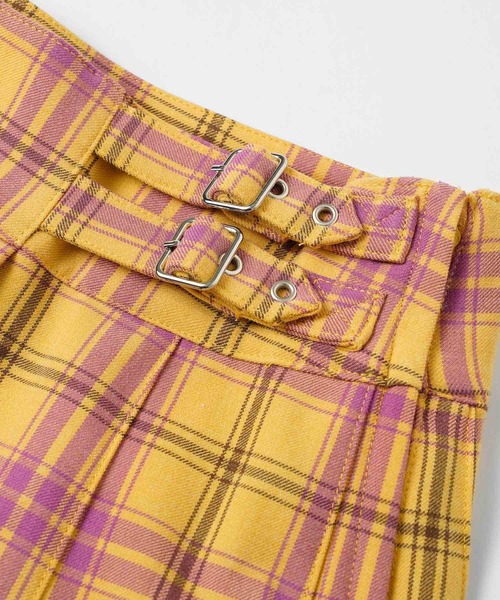 X-girl（エックスガール）の「PLAID PLEATED MINI SKIRT（スカート・レディース・ホワイト/グリーン/イエロー・S/M）」の6枚目の写真