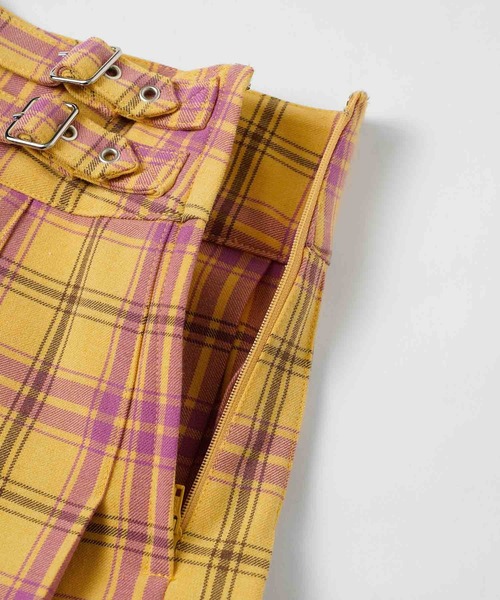 X-girl（エックスガール）の「PLAID PLEATED MINI SKIRT（スカート・レディース・ホワイト/グリーン/イエロー・S/M）」の7枚目の写真