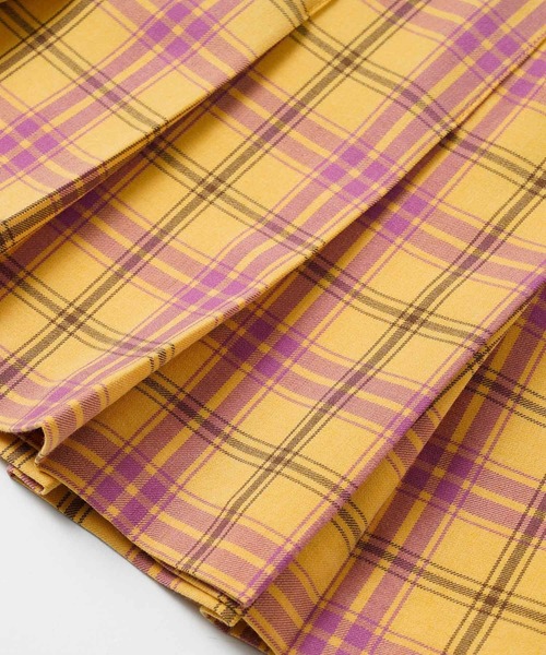 X-girl（エックスガール）の「PLAID PLEATED MINI SKIRT（スカート・レディース・ホワイト/グリーン/イエロー・S/M）」の10枚目の写真