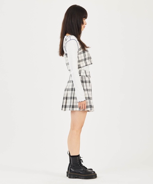 X-girl（エックスガール）の「PLAID PLEATED MINI SKIRT（スカート・レディース・ホワイト/グリーン/イエロー・S/M）」の21枚目の写真