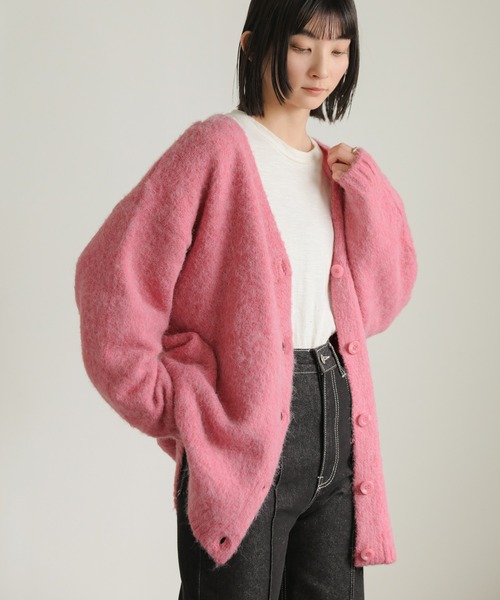 select MOCA（セレクトモカ）の「カラーニットカーディガン（カーディガン/ボレロ・レディース・オレンジ/ピンク/アイボリー/ブルー・FREE）」の3枚目の写真