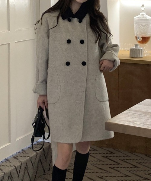 LAFFMO（ラフモ）の「シャギーダブルボタンリバーコート（ピーコート