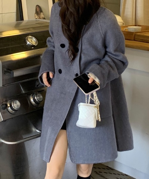 LAFFMO（ラフモ）の「シャギーダブルボタンリバーコート（ピーコート