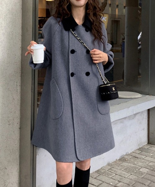 LAFFMO（ラフモ）の「シャギーダブルボタンリバーコート（ピーコート