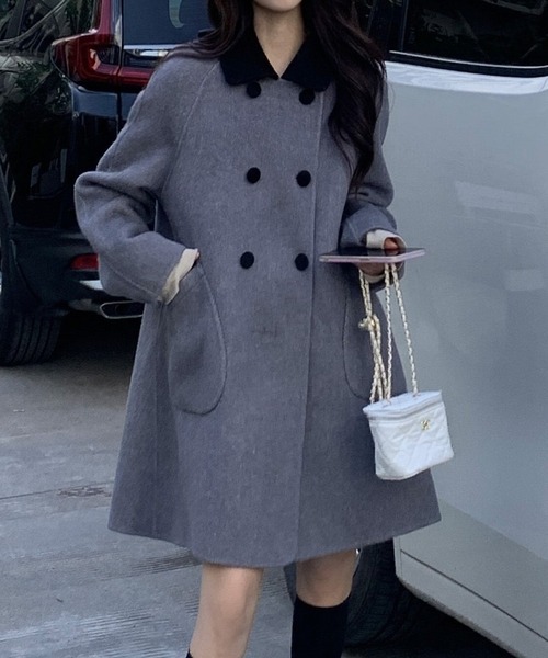 LAFFMO（ラフモ）の「シャギーダブルボタンリバーコート（ピーコート