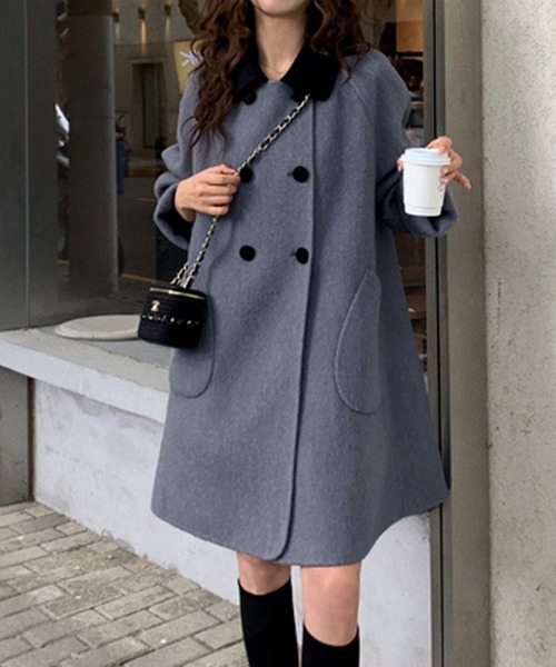 LAFFMO（ラフモ）の「シャギーダブルボタンリバーコート（ピーコート