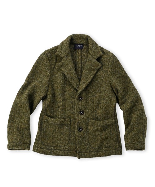 45R（フォーティファイブアール）の「シェットランドツイードニットのジャケット（サイズ1～3）（テーラードジャケット・レディース・チャコールグレー/ベージュ系/グリーン系・SMALL/MEDIUM/LARGE）」の3枚目の写真