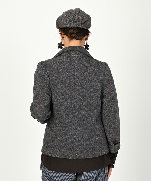 45R（フォーティファイブアール）の「シェットランドツイードニットのジャケット（サイズ1～3）（テーラードジャケット・レディース・チャコールグレー/ベージュ系/グリーン系・SMALL/MEDIUM/LARGE）」の12枚目の写真