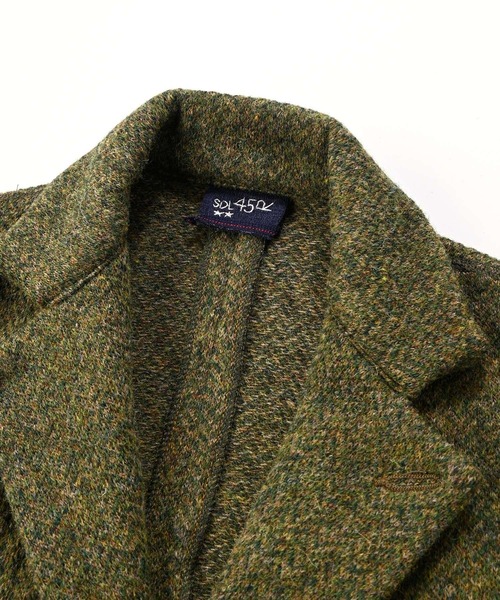 45R（フォーティファイブアール）の「シェットランドツイードニットのジャケット（サイズ1～3）（テーラードジャケット・レディース・チャコールグレー/ベージュ系/グリーン系・SMALL/MEDIUM/LARGE）」の4枚目の写真
