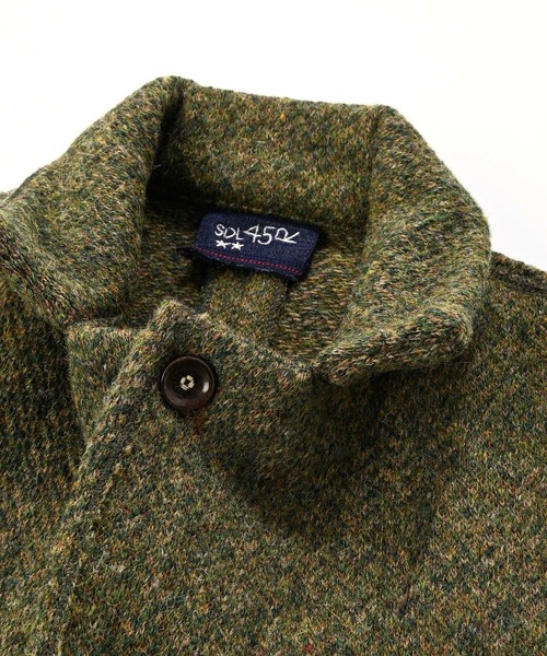 45R（フォーティファイブアール）の「シェットランドツイードニットのジャケット（サイズ1～3）（テーラードジャケット・レディース・チャコールグレー/ベージュ系/グリーン系・SMALL/MEDIUM/LARGE）」の6枚目の写真