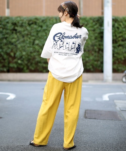 COBMASTER（コブマスター）の「COBMASTER コラボ モアイバックプリントＴシャツ【ユニセックス】（Tシャツ/カットソー・メンズ・ホワイト/グリーン・MEDIUM/LARGE）」の9枚目の写真