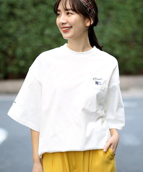 COBMASTER（コブマスター）の「COBMASTER コラボ モアイバックプリントＴシャツ【ユニセックス】（Tシャツ/カットソー・メンズ・ホワイト/グリーン・MEDIUM/LARGE）」の10枚目の写真