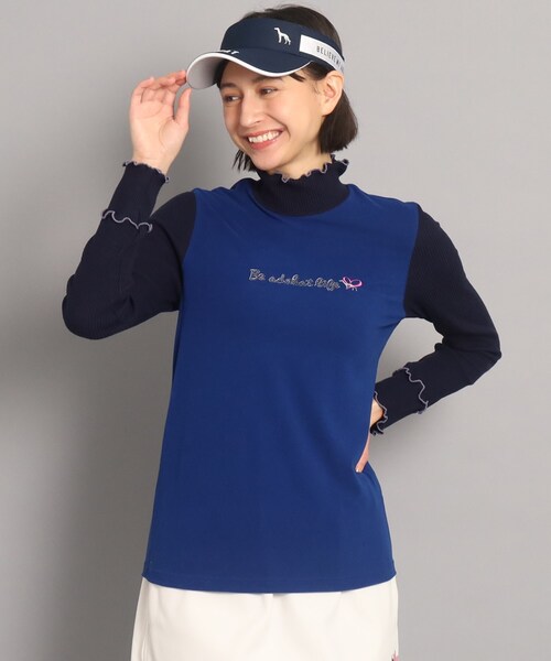adabat（アダバット）の「メローフリルモックネックプルオーバー（Tシャツ/カットソー・レディース・ブルー/ホワイト/グレー系・38/42/40）」の3枚目の写真
